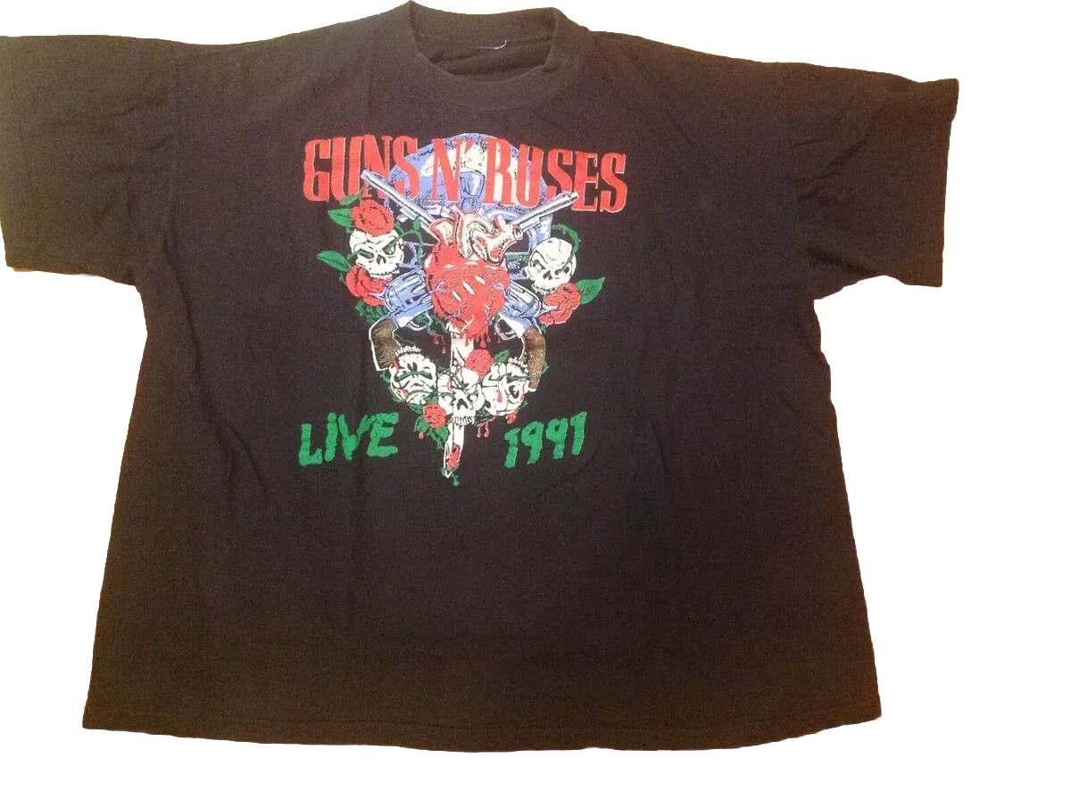 FILA T shirt vintage GUNS N ROSES metallo iron maiden megadeth anthrax metallica skid row