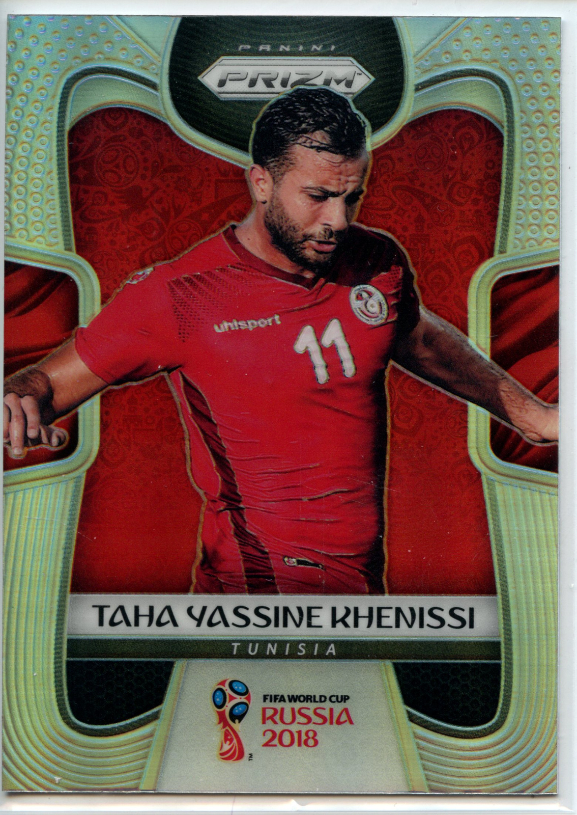 2018 Panini Prizm World Cup HOLO SILVER #290 Taha Yassine Khenissi - Tunisia