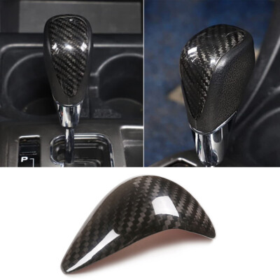 Real Carbon Fiber Gear Shift Knob Decor Cover For T@yota T@coma /Alphard 2011-15