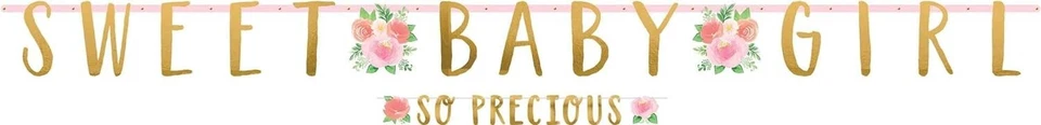 Kit de banner con letras jumbo para bebé niña (10,4' y 6' - Pack de 2 para cumpleaños o ducha Foto 2 de 2