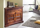 kolonialstil Eckkommode Holzkommode Schrank Sideboard massiv Akazie Holz Kommode