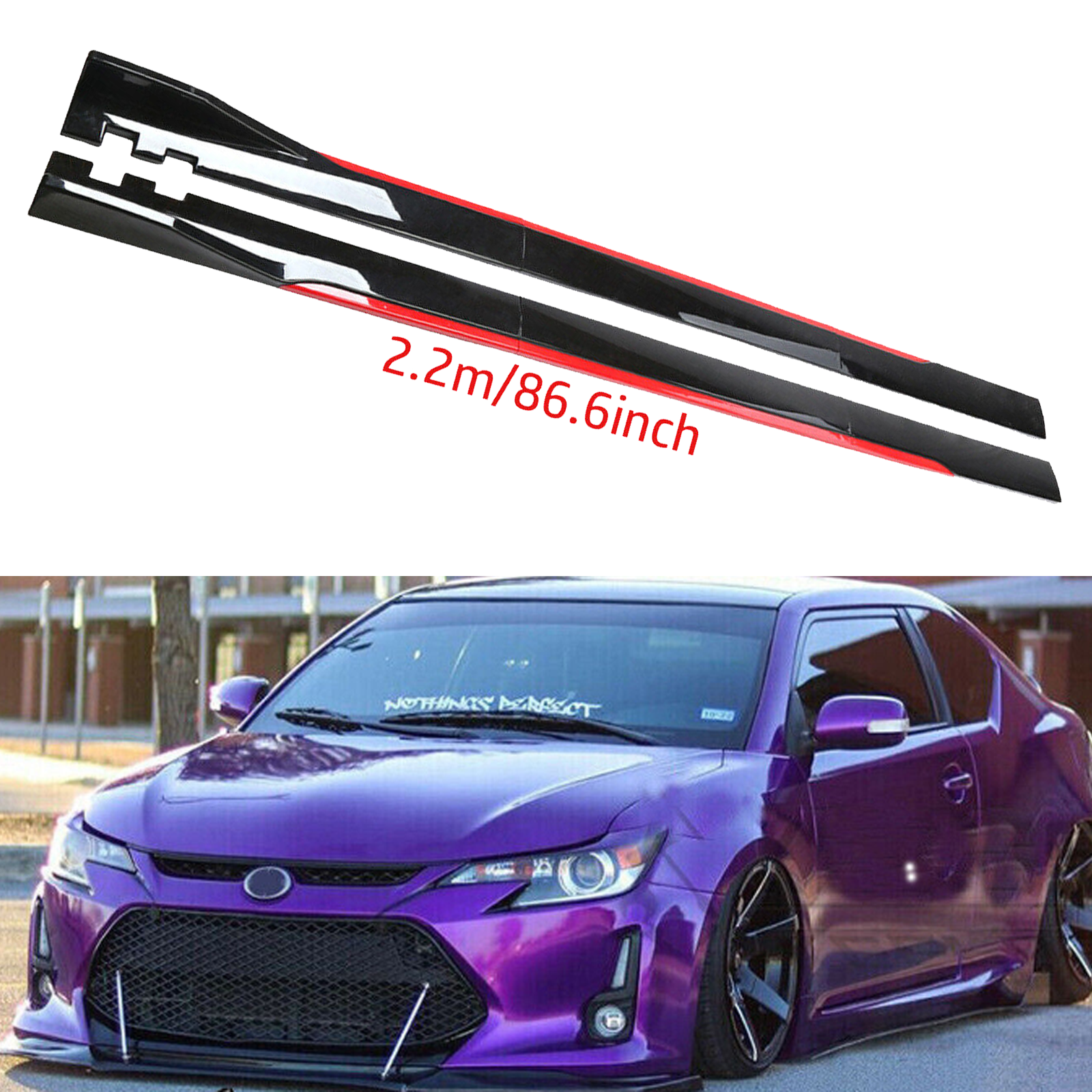 For Scion TC 05-16 FR-S Side Skirt Extension Body Kit Splitter Spoiler Glossy