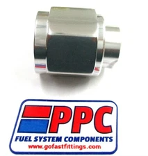 10 AN Female Flare Cap  SimChrome Show Polished Silver  Anodized Aluminum 