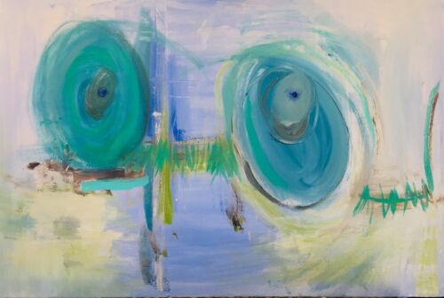 Original Abstract Art 24" x 36" Signed Acrylic Painting on Canvas - Picture 2 of 6