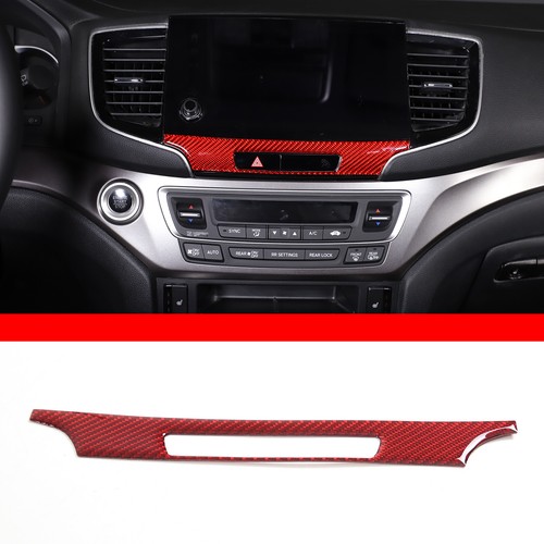 Red Carbon Fiber Warning Light Switch Frame Sticker Trim For Honda Pilot 2015-19 - Picture 2 of 12