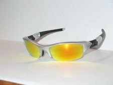 Oakley Flak Jacket Silver Frame w/Fire Iridium lens Sunglasses