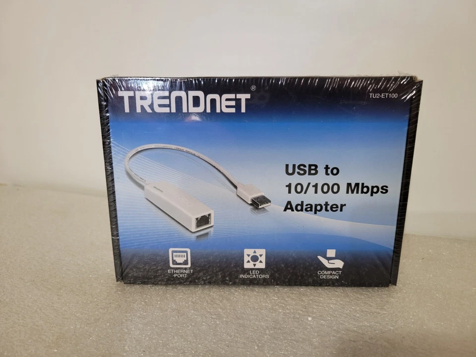 Trendnet TU2-ET100 USB to 10/100Mbps Ethernet Adapter V4.0R NEW SEALED - Image 2 of 4