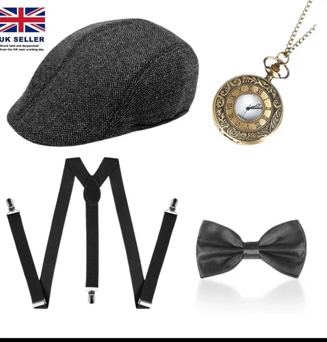 1920s Fancy Dress for Men - 1920s Men's Accessories Gangster Gatsby Costume Set