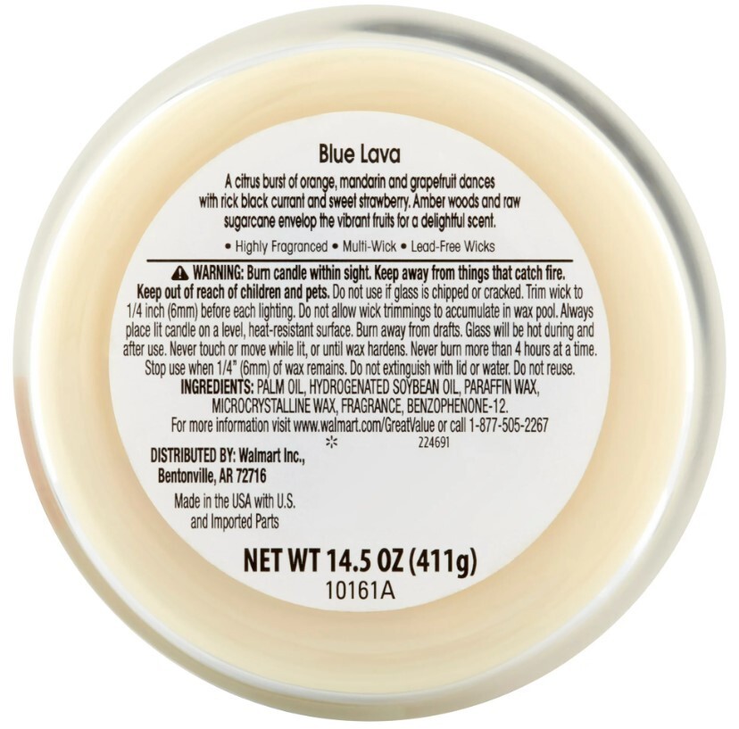 Great Value Blue Lava Candle 14 Oz 3 Wick Viral Tic Tok Volcano