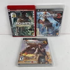 Uncharted 1 2 3 Bundle Lot PS3 Trilogy Lot CIB Drake's Fortune Thieves Deception