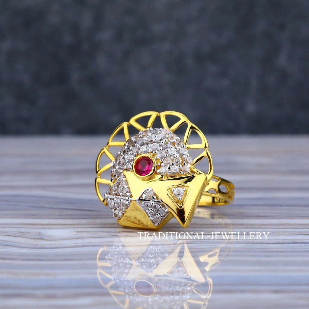 22k Gold Ring Beautiful Multi Stone Studded Ladies Jewelry Select Size Ring21