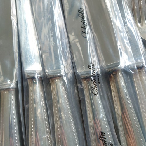 Christofle Perles Silverplate Flatware Knife Fork Spoon 36pcs Brand New - Picture 6 of 20