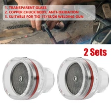 12PC Gas Lens Collet Glass Cup For TIG-17/18/26 Argon Arc Welding Torch Fittings
