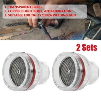12PC Gas Lens Collet Glass Cup For TIG-17/18/26 Argon Arc Welding Torch Fittings