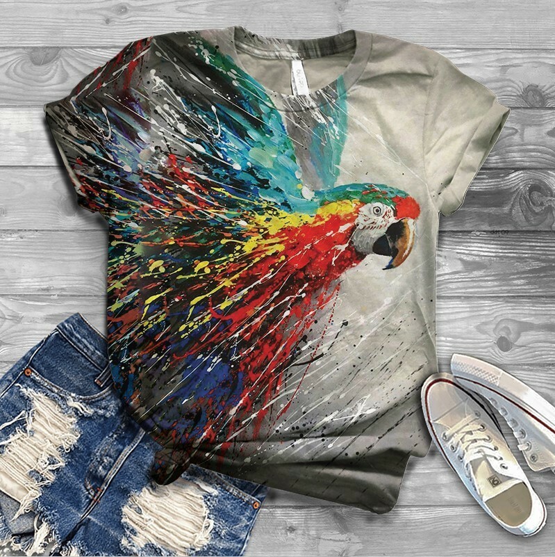 Damen T-Shirt Mit Regenbogen Print | Baumwolle | Größen S-4XL