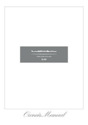 Bedienungsanleitung-Operating Instructions für Luxman D-05 