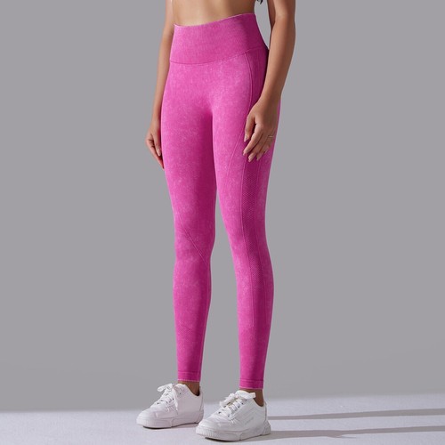 Women's Workout Leggings Acid Wash Rinse Stretchy Capris for Running Sports Yoga - Picture 74 of 134