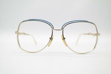 Vintage Bijou 581 Gold Blue Oval Glasses Eyeglass Frame NOS