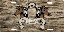 Personalized Custom Western Style Horse Head Banner Aluminum License Plate NEW