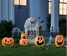 14pc Pumpkin Scene Setter Kit Halloween Decorative Prop Yard Display Eerie Fence