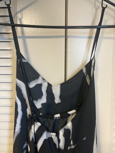 Yi Shang Damen Spaghettiträger langes Kleid mit abstraktem Print, Gr. XL - Bild 4 von 7