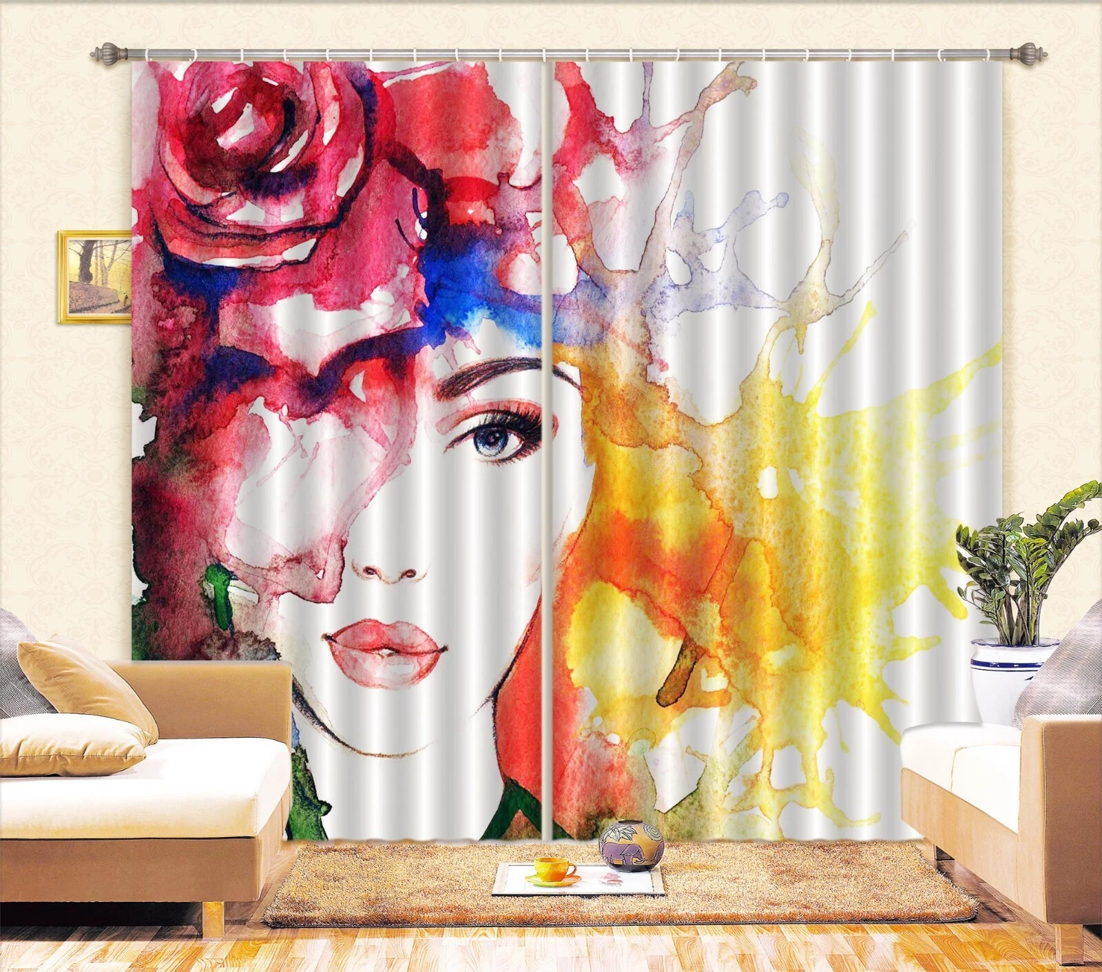 3D Flowers Beauty ZHUB014 Photo Curtain Window Blockout Fabric Amy 2023