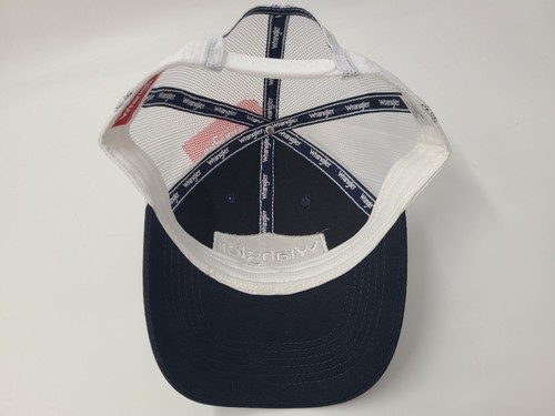 Wrangler Mesh Trucker Snapback Hat Cap Jeans Western Casual Men Women Blue White - Picture 9 of 12