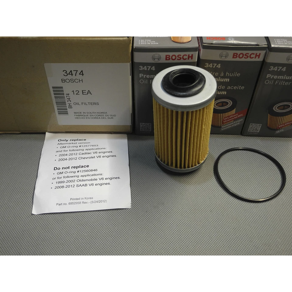 Фильтр масляный премиум-класса BOSCH 3474 для двигателя Cadillac CTS Chevrolet Colorado Saab - Изображение 4 из 4