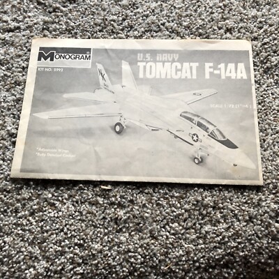 F-14A TOMCAT Monogram Mattel 1/72 Scale Model Kit 5992 *Instructions only* 1971