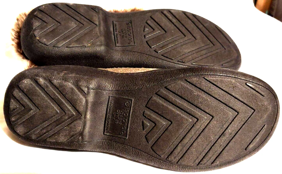 Isotoner House 鞋女式 8.5-9 码美国棕色拖鞋靴室内/室外 — 第 4/4 张图片