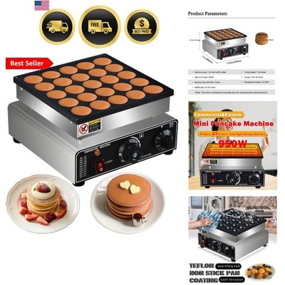 110V  Commercial 25PCS Mini Pancake Maker,950W Mini Dutch Pancake Maker,Non-s...