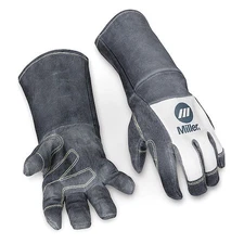 Miller Electric 279875 Classic Welding Gloves, Gauntlet Cuff, Keystone Thumb,