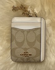 COACH Zip Card Case Signature In Light Khaki Multi NWT 118