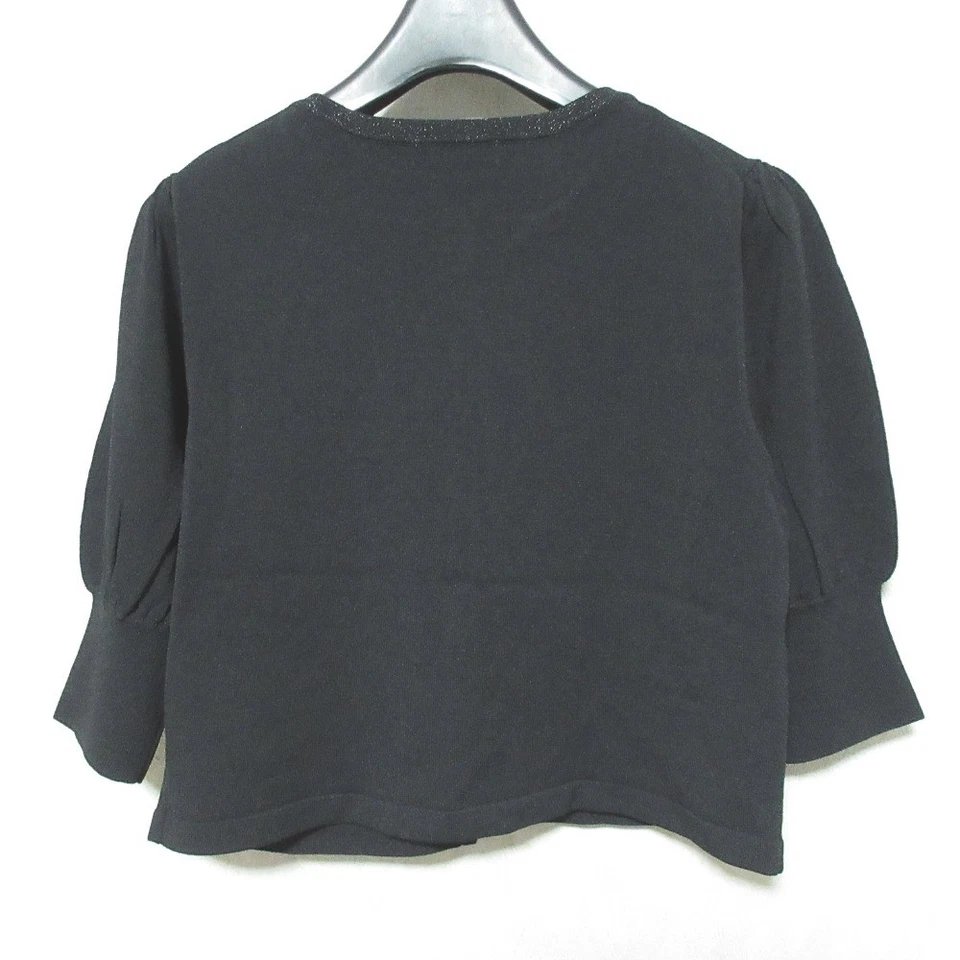 Cardigã de malha 23SS TOCCA lavável BALOON KRTOSS0110 M preto feminino USADO - Imagem 2 de 4