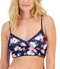 I.N.C. International Concepts Women's Lace-Trim Bralette Bouquet Floral size L