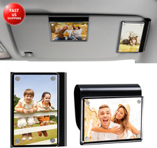 Car Picture Holder 2 Pack Magnetic Snap-On Sun Visor Photo Clip for Crystal-Clea