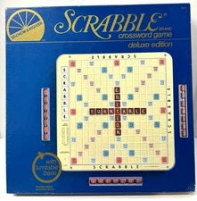 Vintage Scrabble Deluxe Edition w/ Turntable 1977 Selchow & Righter *96 Tiles