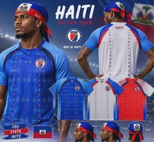 Haiti World Cup Soccer Jersey with Haitian Flag Bandana      free