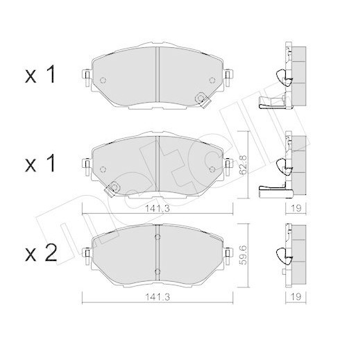 Plaquettes de frein Metelli 22-1088-0 pour disques de Toyota Yaris