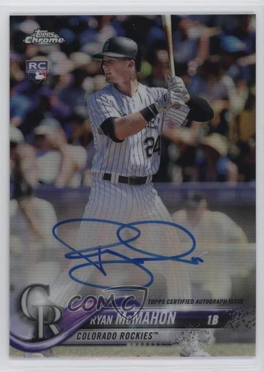 2018 Topps Chrome Rookie Auto Refractor 308/499 Ryan McMahon #RA-RM Auto 04zq