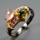 Handmade Natural Tourmaline Ring 925 Sterling Silver Size 8 /R472694
