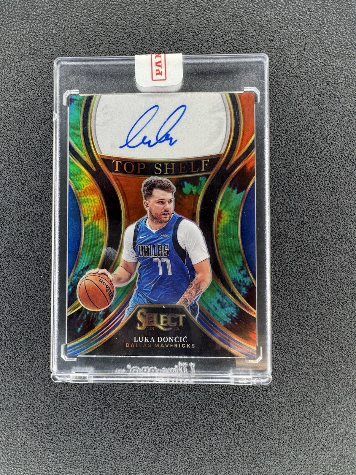 Panini 2023-24 Select Top Shelf Tie-Dye /25 Luka Dončić Auto Mavericks #TSS-LUK view 1