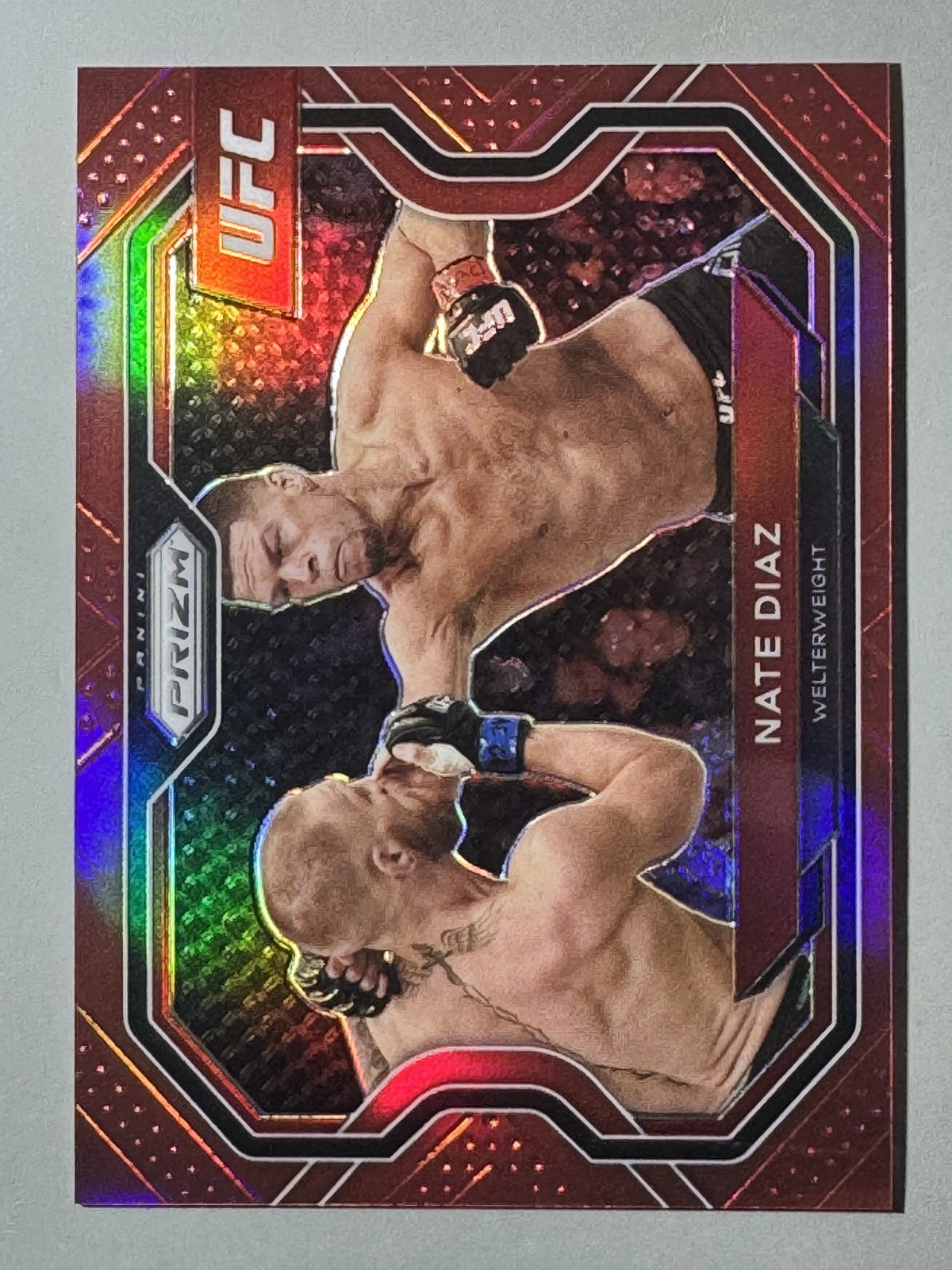 Nate Diaz 2021 Panini Prizm UFC Red /275 SP Holo HOF Conor McGregor #115