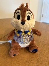 Disney Parks 50th Anniversary Chip Plush Doll Silver Vest Bow Tie 8"