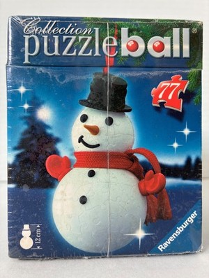 Ravensburger Snowman Puzzleball 77 Piece 3-D Puzzle Winter Christmas Activity