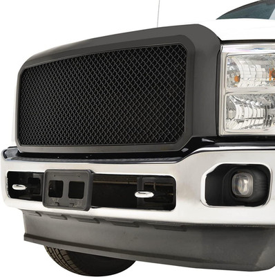 Mesh Front Hood Grille ABS Replacement Upper Full Grill Fit for 11-16 Ford F250/