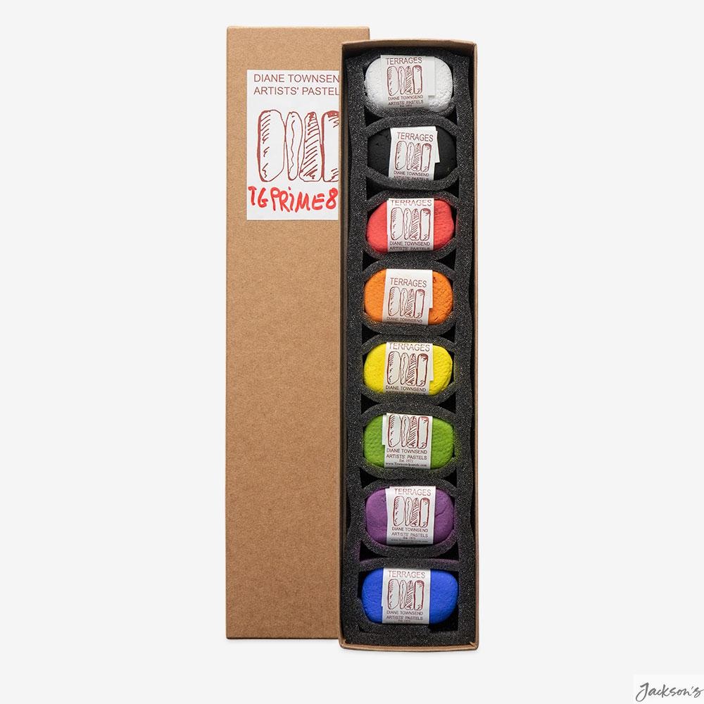 Diane Townsend Terrages Pastels Crushed Pumice Set Of 8 Primary Colours Art D...