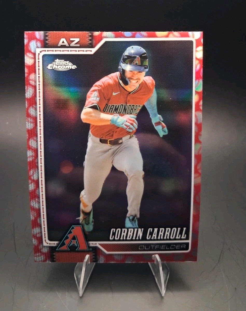 Corbin Carroll 2026 Topps Chrome #314 Baseball Seam Border Diamondbacks