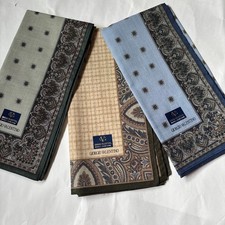 Giorgio Valentino Men's Handkerchief 3 Piece Set 100 Cotton Unused Japan