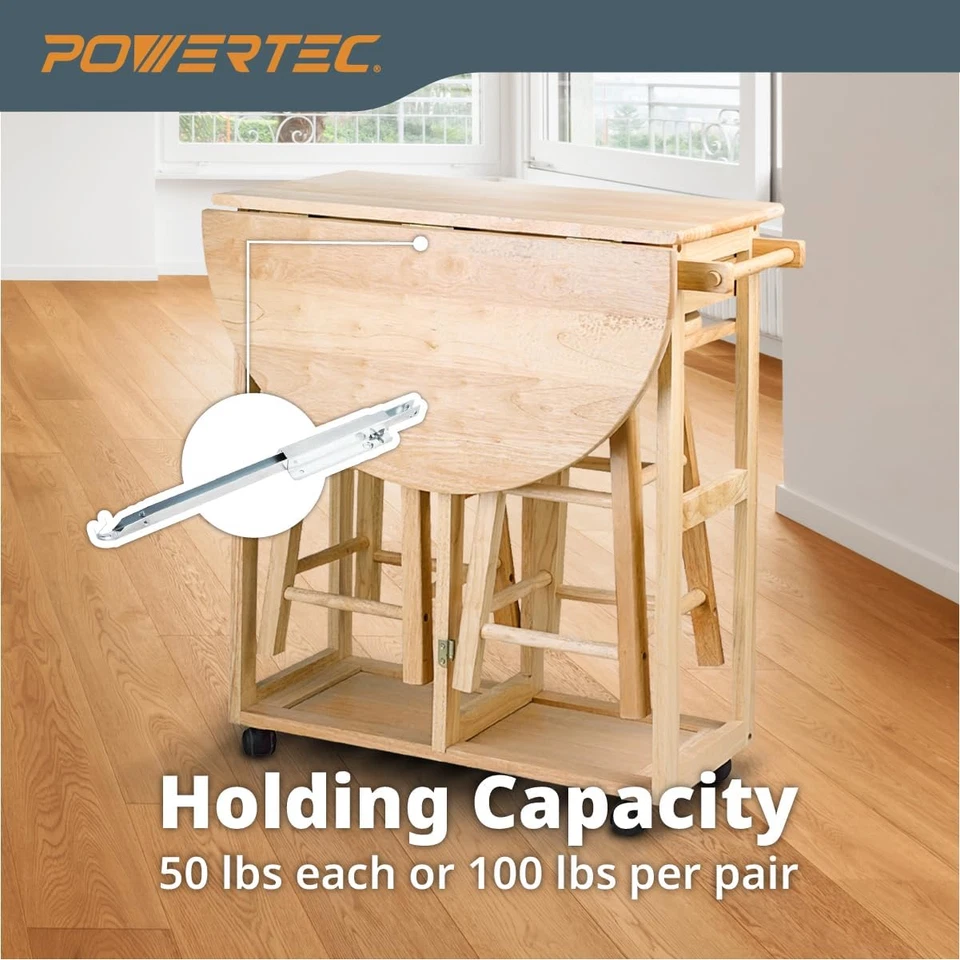 Soportes de mesa de hoja caída de metal 4PK, herrajes deslizantes para cocina plegable y comedor Foto 4 de 4